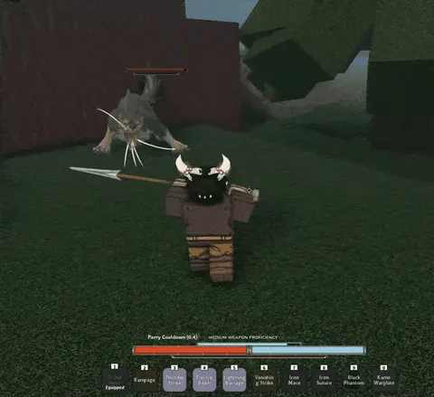 Static frame from a Clover RPG blocking demonstration