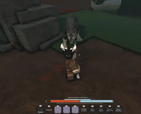 Static frame from a Clover RPG parry demonstration