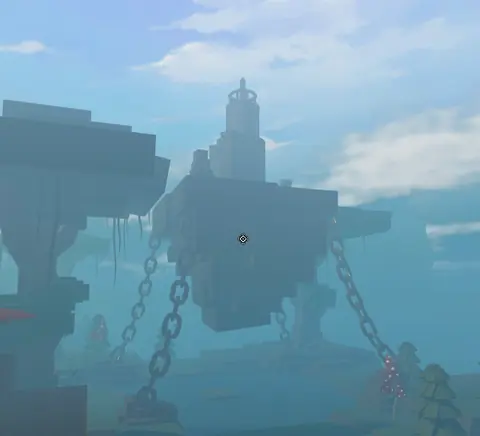 Floating rock and suspended structures at Wisdom Peak